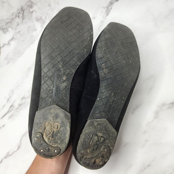 Donald J Pliner Women's 8 Harriet Suede Leather Black Loafers Flats - Picture 8 of 9